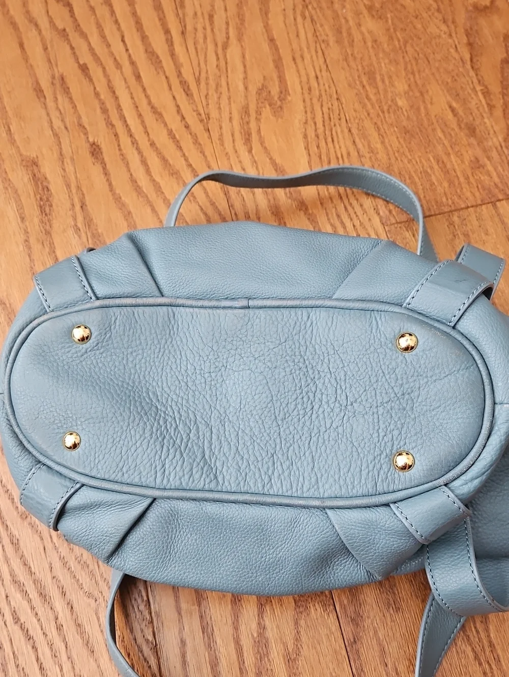 Michael Kors Brimfield Blue Pebbled Leather Tote Shoulder Bag